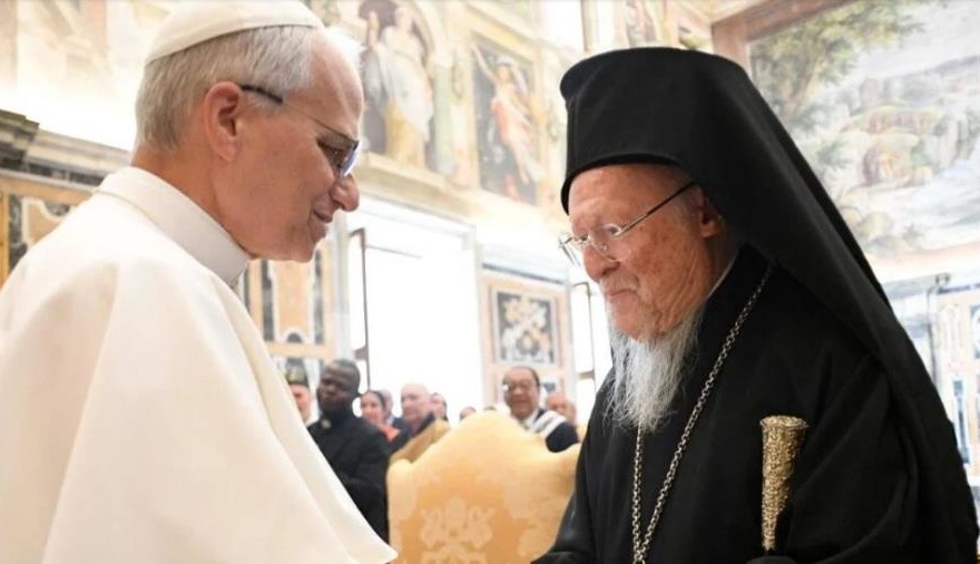 Patrik Bartholomeos Vatikan'da Papa XIV. Leo  ile görüştü